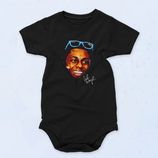 Lil Wayne Face Photoshoot Baby Onesie 90s Style