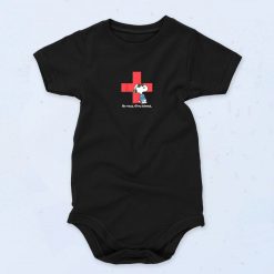 Red Cross Snoopy Shirt Be Cool Give Blood 90s Fashion Baby Onesie