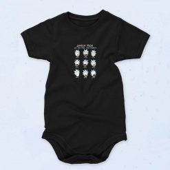 Rick And Morty Emoticon Face 90s Fashion Baby Onesie
