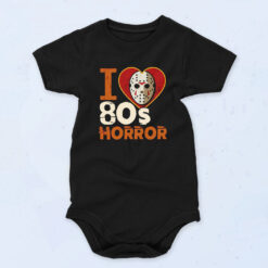 I Love 80s Horror Jason Voorhees Halloween 90s Baby Onesie