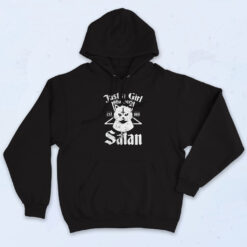 Just A Girl Who Loves Satan Vintage Graphic Hoodie