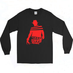 Never Sleep Again Nightmare On Elm Street Freddy Krueger Long Sleeve Tshirt